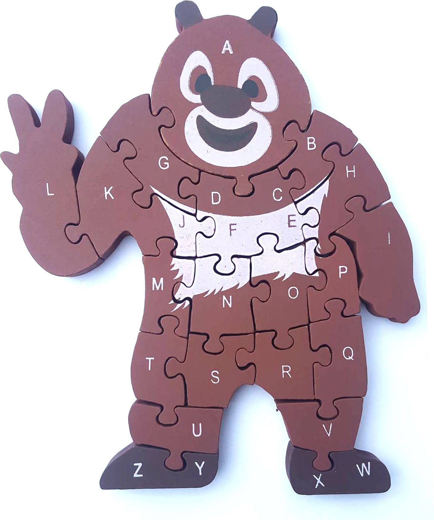 Dětské dřevěné vzdělávací puzzle medvěd - obrázek 1