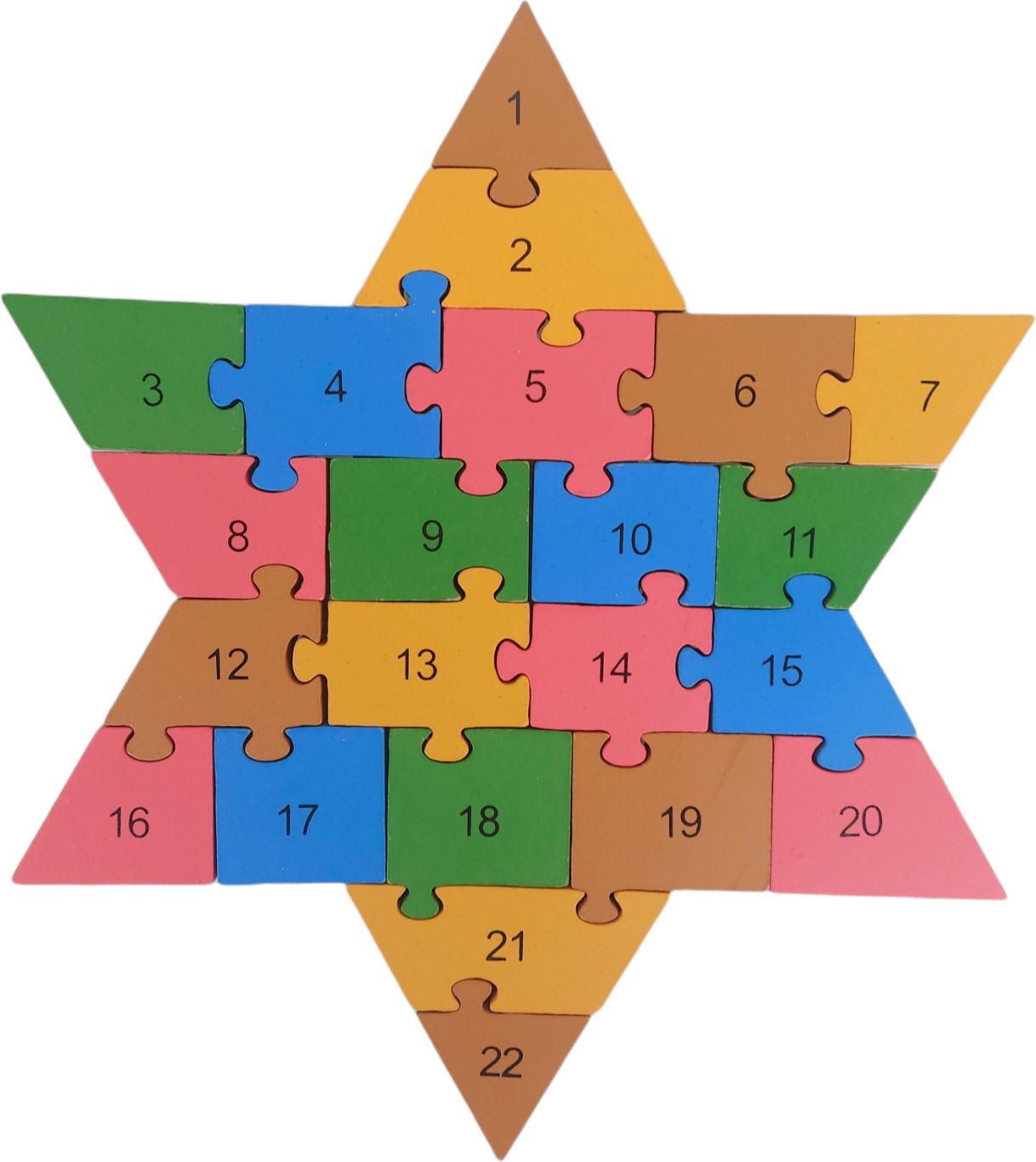 Dětské dřevěné vzdělávací puzzle hvězda - obrázek 1