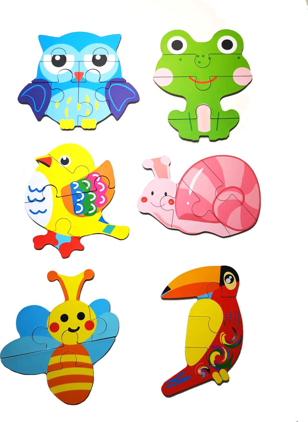 VIVI WOOD TOY Moje první puzzle 6v1 zvířátka II. - obrázek 2