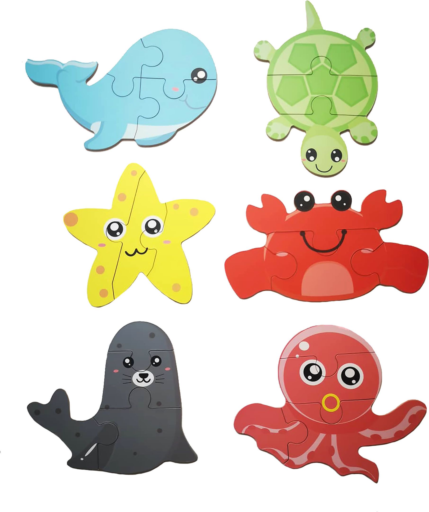 VIVI WOOD TOY Moje první puzzle 6v1 moře - obrázek 2