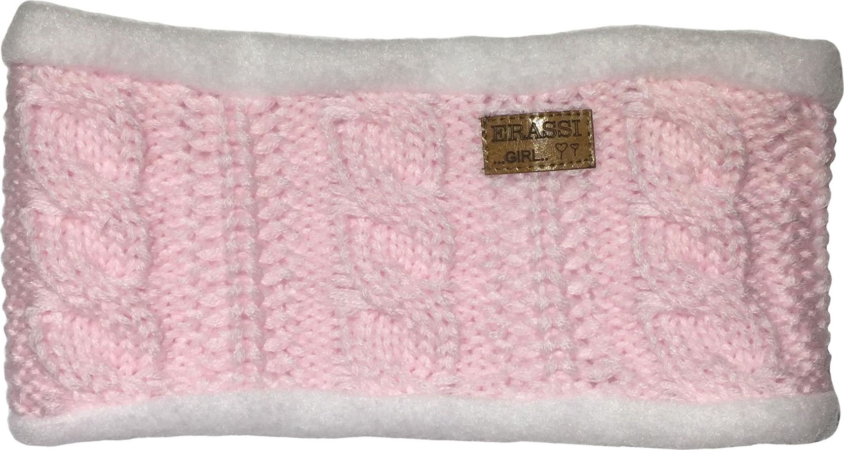 erassi Dívčí pletený nákrčník světle růžový - obrázek 1