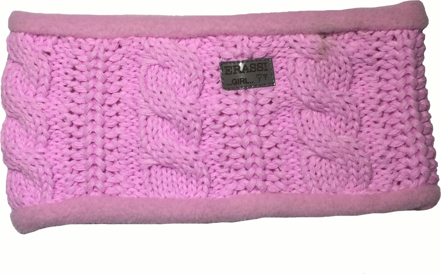 erassi Dívčí pletený nákrčník růžový - obrázek 1