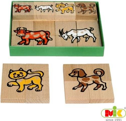 M.I.K. Puzzle malé Dřevěné Puzzle malé - domácí zvířátka - obrázek 1