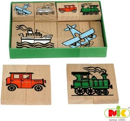 M.I.K. Puzzle malé Dřevěné Puzzle malé - dopravní prostředky - obrázek 1
