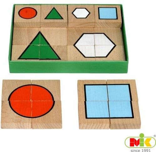 M.I.K. Puzzle malé Dřevěné Puzzle malé - geometrie - obrázek 1