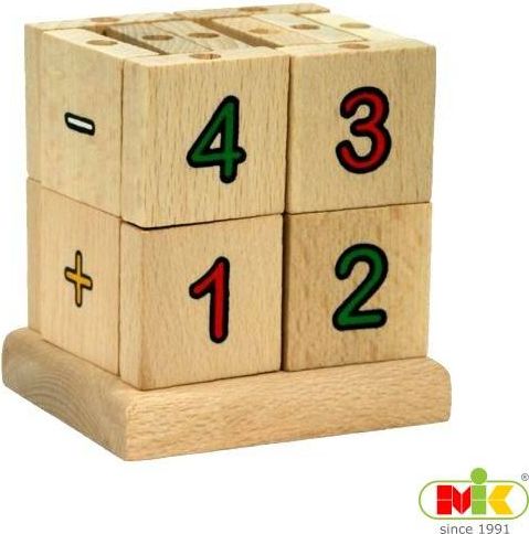 M.I.K. Skládací kostka Dřevěná Skládací kostka - matematické symboly - obrázek 1