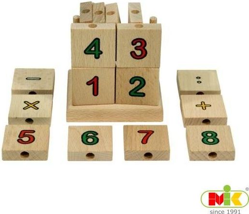 M.I.K. Skládací kostka Dřevěná Skládací kostka - matematické symboly - obrázek 2