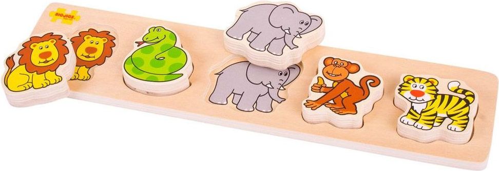 Bigjigs Toys Dřevěné vkládací puzzle Bigjigs Baby Safari - obrázek 1