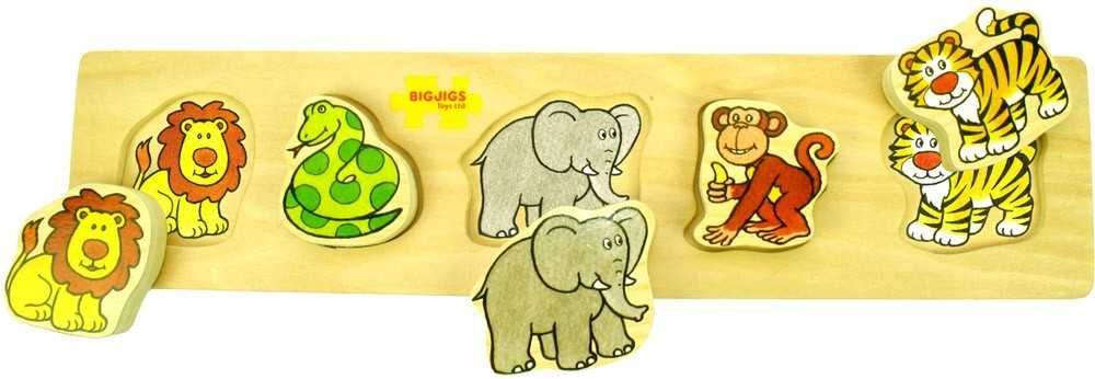 Bigjigs Toys Dřevěné vkládací puzzle Bigjigs Baby Safari - obrázek 5