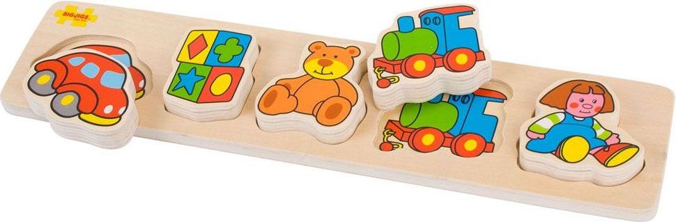 Bigjigs Toys Dřevěné vkládací puzzle Bigjigs Baby Hračky - obrázek 1