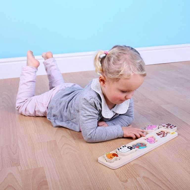 Puzzle pro nejmenší - Vkládačka dlouhá, Ovoce (Bigjigs) - obrázek 6