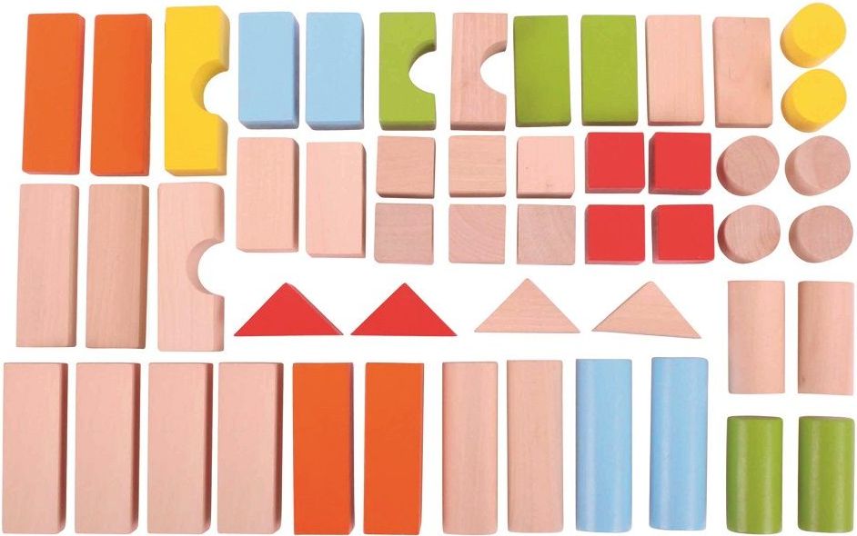 Bigjigs Toys Barevné kostky v kyblíku Bigjigs Baby 50 ks - obrázek 4
