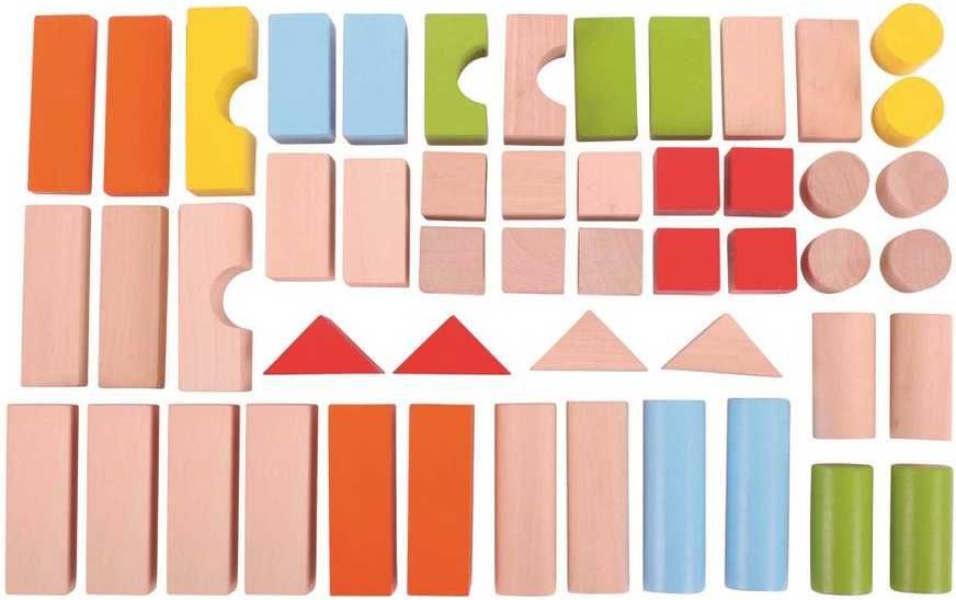 Bigjigs Toys Barevné kostky v kyblíku Bigjigs Baby 50 ks - obrázek 9