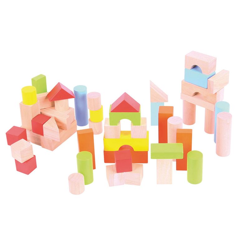 Bigjigs Toys Barevné kostky v kyblíku Bigjigs Baby 50 ks - obrázek 18