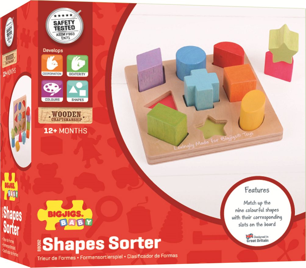 BIGJIGS TOYS Bigjigs Baby Dřevěné kostky tvary a barvy - obrázek 10