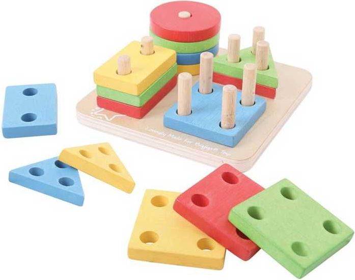 Bigjigs Baby Nasazování barevných tvarů na tyče - obrázek 7