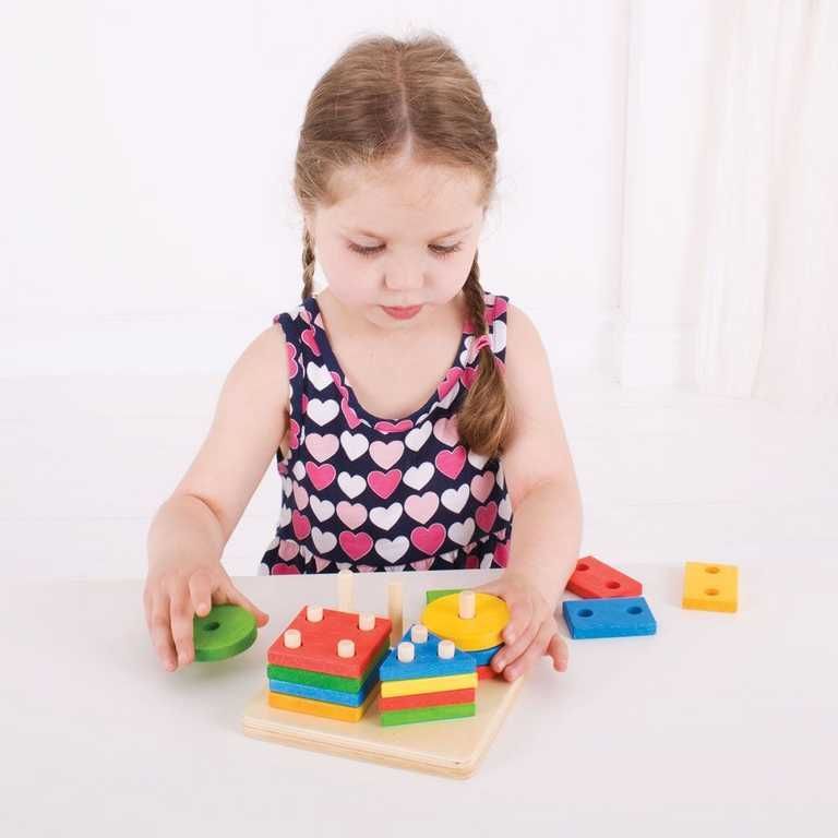 Bigjigs Baby Nasazování barevných tvarů na tyče - obrázek 8