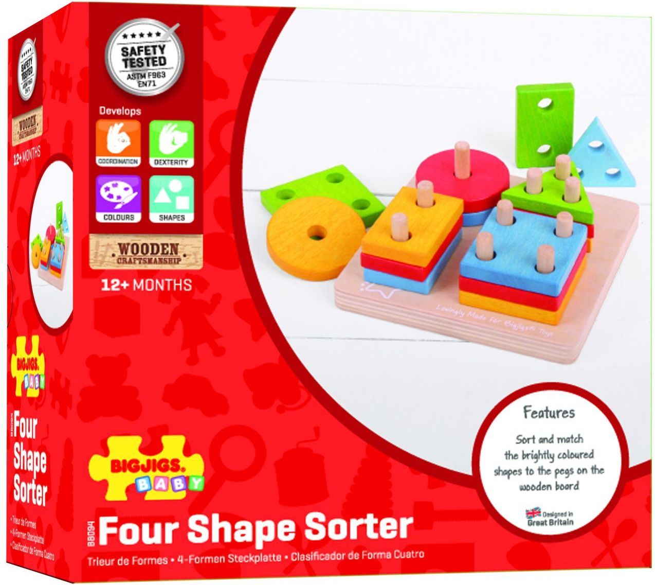 Bigjigs Baby Nasazování barevných tvarů na tyče - obrázek 12