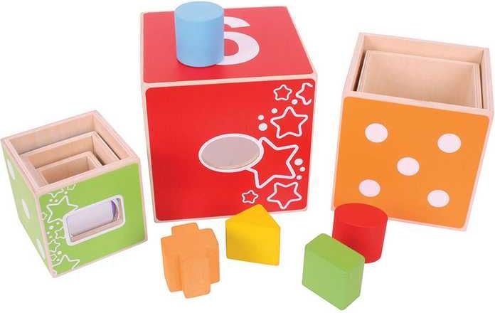 BIGJIGS TOYS Bigjigs Baby Dřevěná barevná věž s tvary - obrázek 7