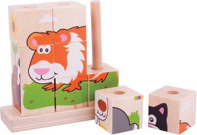 BIGJIGS TOYS Bigjigs Baby Nasazovací kostky zvířátka - obrázek 2