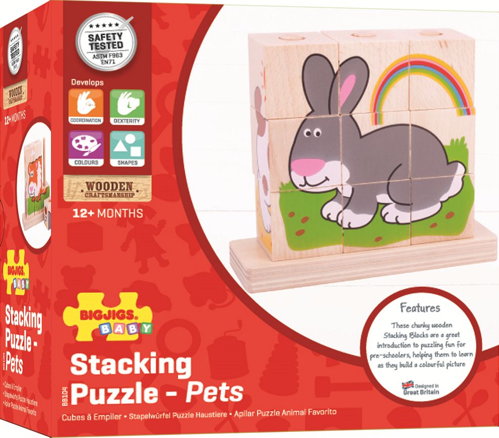 BIGJIGS TOYS Bigjigs Baby Nasazovací kostky zvířátka - obrázek 4