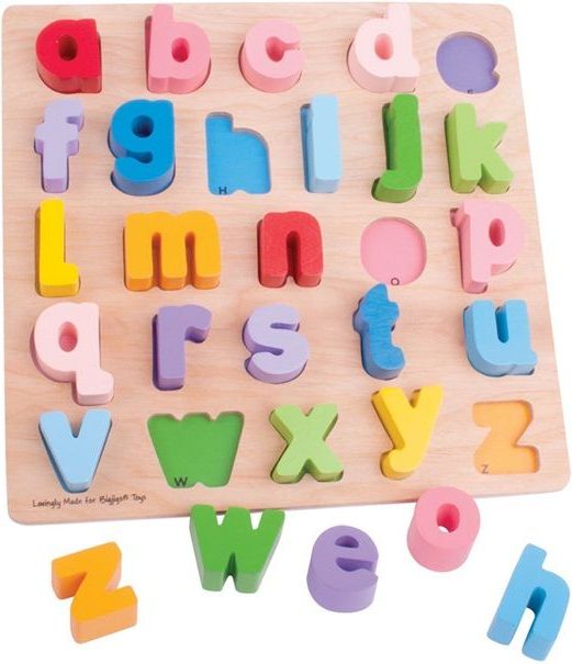Bigjigs Baby Dřevěné puzzle Abeceda malá písmena - obrázek 1