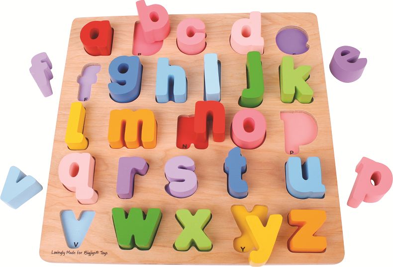 Bigjigs Baby Dřevěné puzzle Abeceda malá písmena - obrázek 4