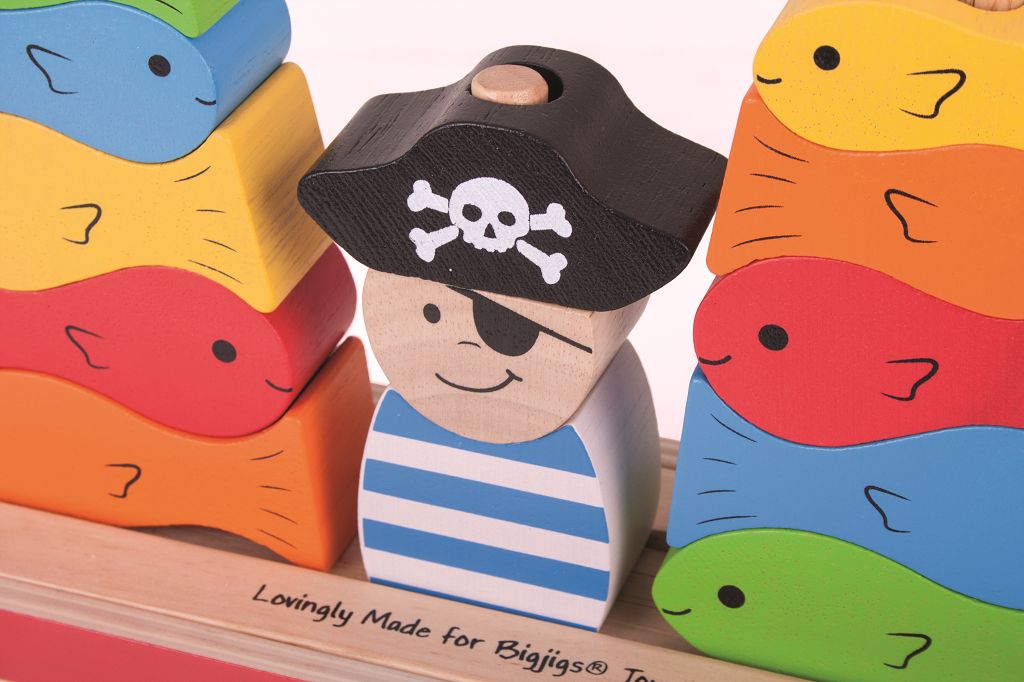 BIGJIGS TOYS Bigjigs Baby Nasazovací kostky pirát - obrázek 6