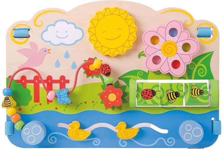 BIGJIGS TOYS Bigjigs Baby Dřevěná motorická deska květy - obrázek 1