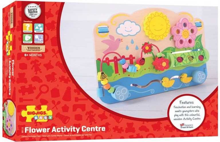 BIGJIGS TOYS Bigjigs Baby Dřevěná motorická deska květy - obrázek 8