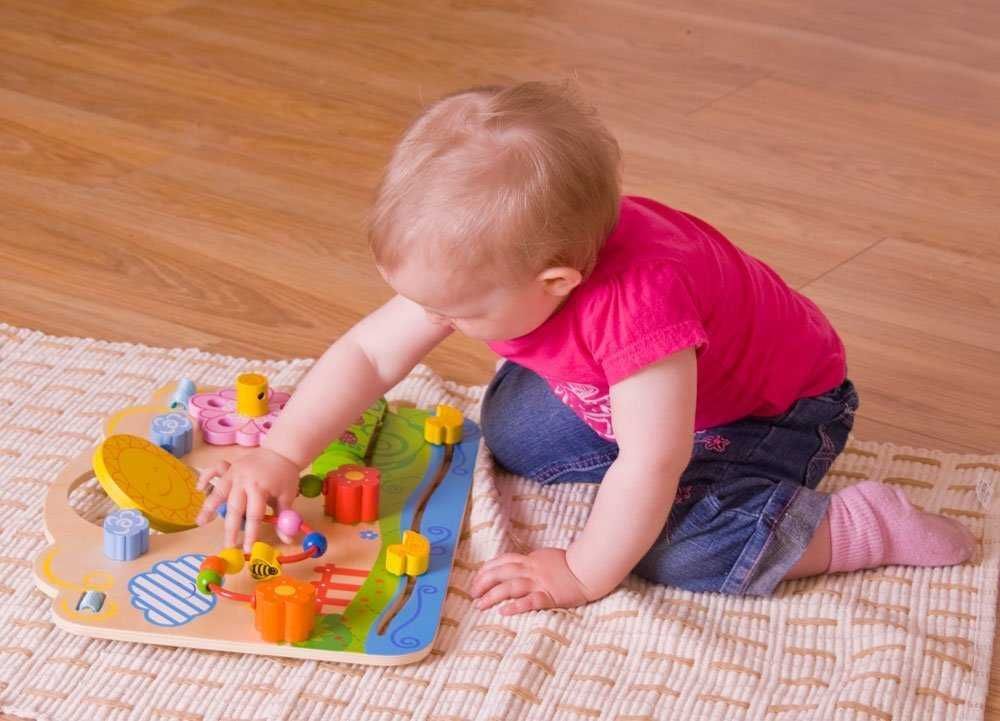 BIGJIGS TOYS Bigjigs Baby Dřevěná motorická deska květy - obrázek 12