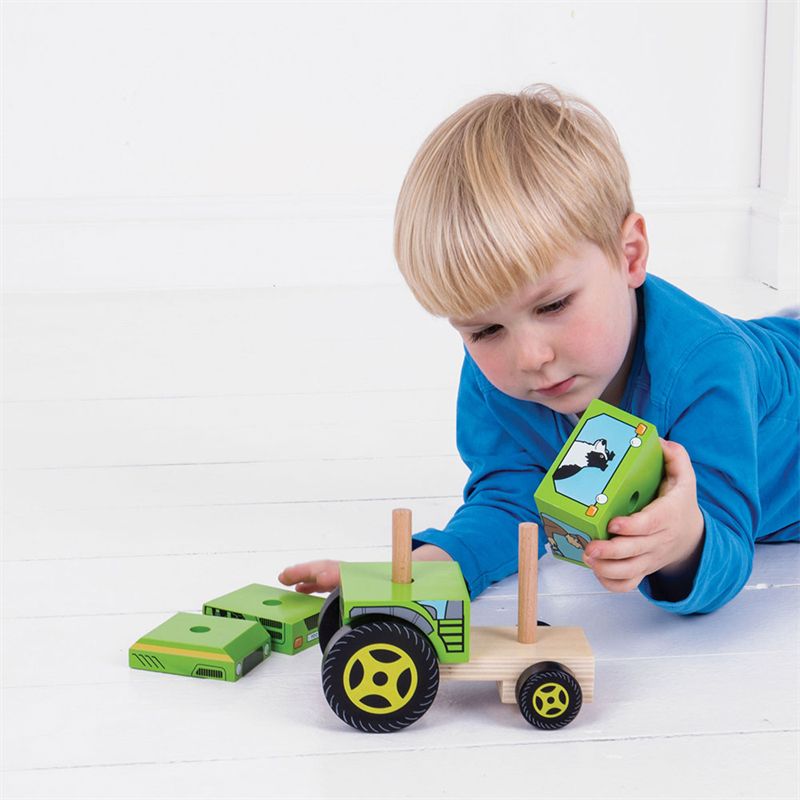 BIGJIGS TOYS Bigjigs Baby Nasazování traktor - obrázek 2