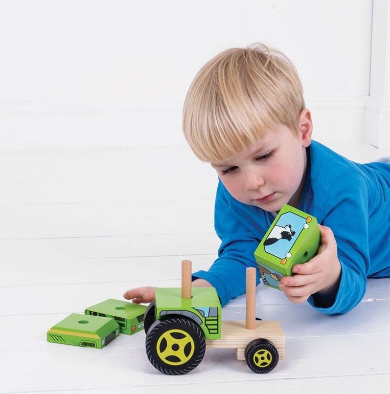 BIGJIGS TOYS Bigjigs Baby Nasazování traktor - obrázek 6