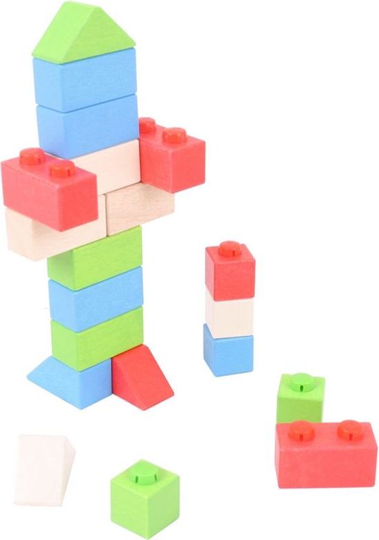 Kostky - Dřevěné spojkostky, Set 1 základní, 20ks (Bigjigs) - obrázek 9