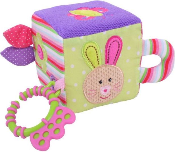 BIGJIGS TOYS Bigjigs Baby Textilní motorická kostka - Králíček Bella - obrázek 1