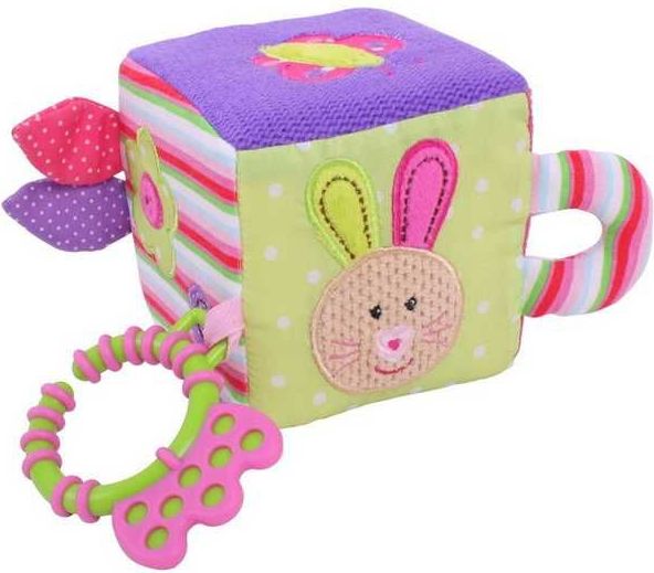 BIGJIGS TOYS Bigjigs Baby Textilní motorická kostka - Králíček Bella - obrázek 5