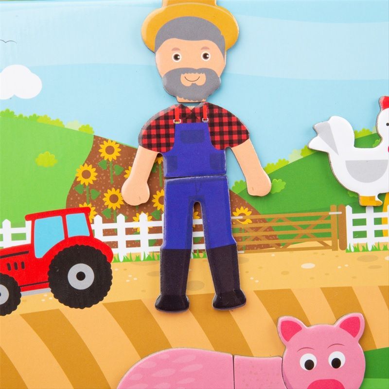 Bigjigs Toys Magnetické oblékací puzzle Farma - obrázek 4