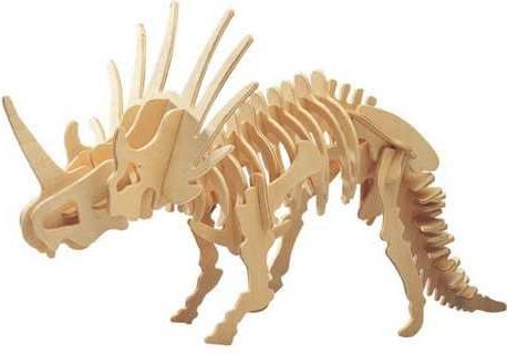 Woodcraft construction kit Woodcraft Dřevěné 3D puzzle velký Styracosaurus - obrázek 3
