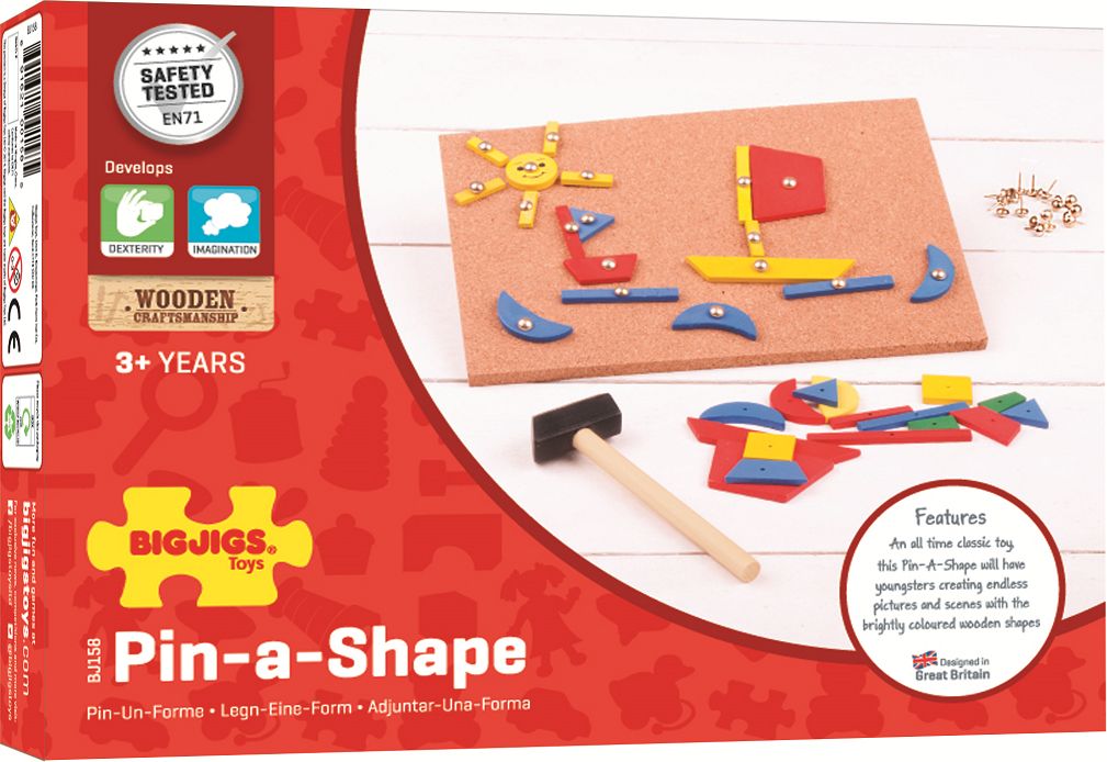 Bigjigs Toys Kreativní deska přibíjení tvarů - obrázek 5