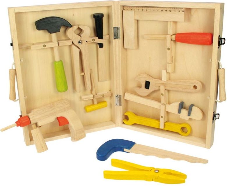 Malý kutil - Kufřík s dřevěným nářadím KIDS (Bigjigs)