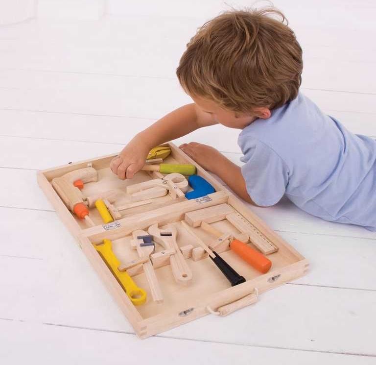 Malý kutil - Kufřík s dřevěným nářadím KIDS (Bigjigs) - obrázek 11