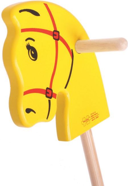 Bigjigs Toys Koníček na tyči žlutý - obrázek 2