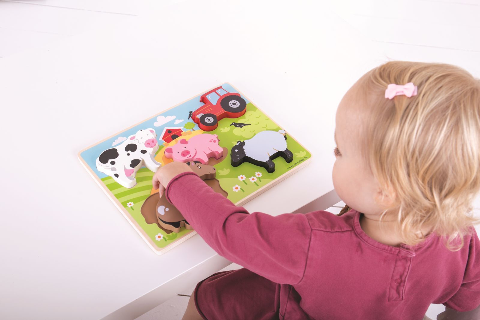 Bigjigs Toys Dřevěné vkládací puzzle Farma - obrázek 7