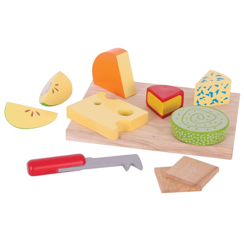 Bigjigs Toys Set dřevěých potravin sýry na desce - obrázek 2
