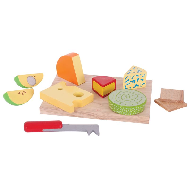 Bigjigs Toys Set dřevěých potravin sýry na desce - obrázek 3