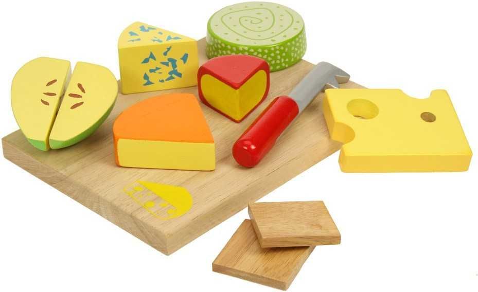 Bigjigs Toys Set dřevěých potravin sýry na desce - obrázek 11