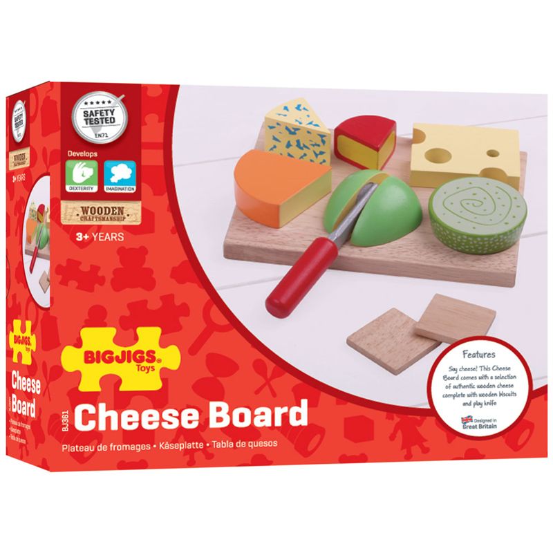 Bigjigs Toys Set dřevěých potravin sýry na desce - obrázek 14