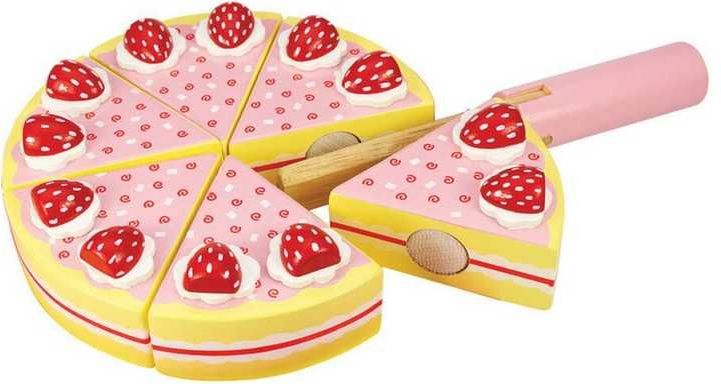 Bigjigs Toys Dřevěný krájecí dort s jahodama - obrázek 4