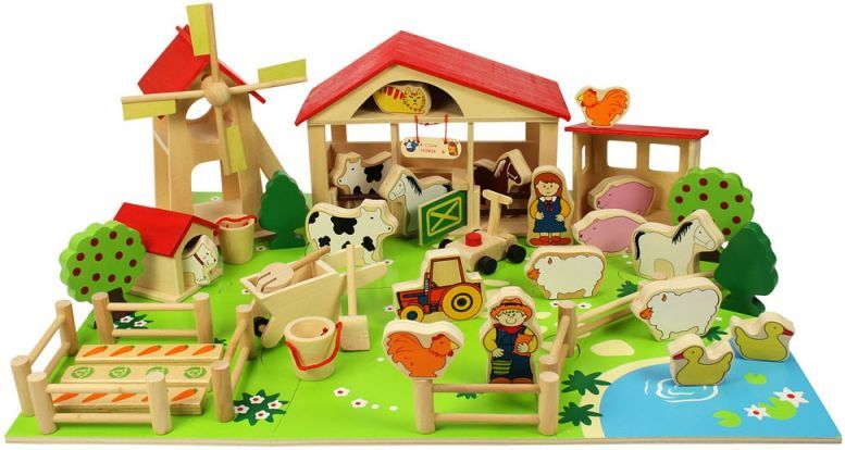 Farma - Velká dřevěná farma, 48 dílů (Bigjigs) - obrázek 1
