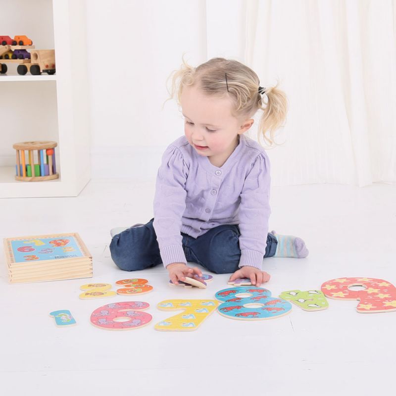 Bigjigs Toys Dřevěné puzzle čísla 1-9 - obrázek 3